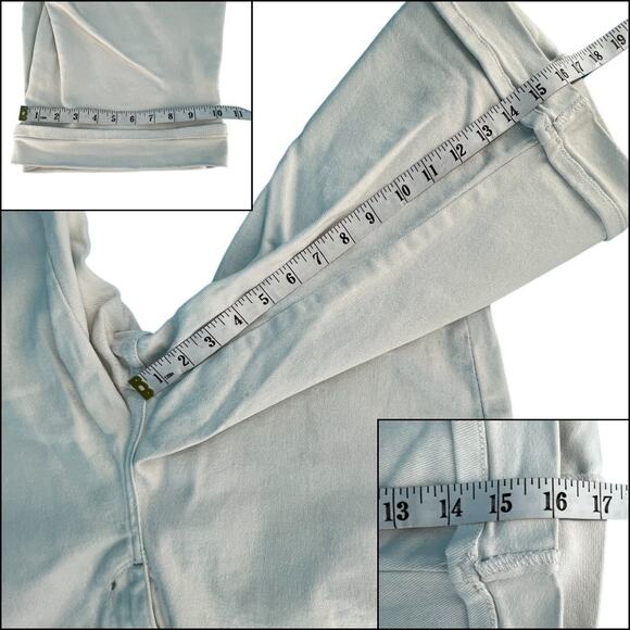 Faded Glory High Rise Capri Cropped White Denim Jeans 20W Embroidered Pockets - Picture 13 of 14